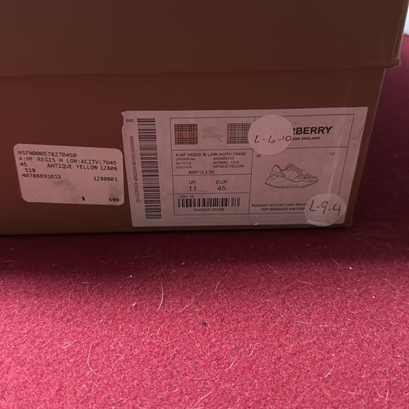 Burberry check and leather trainers with strap - Picture 4 of 5